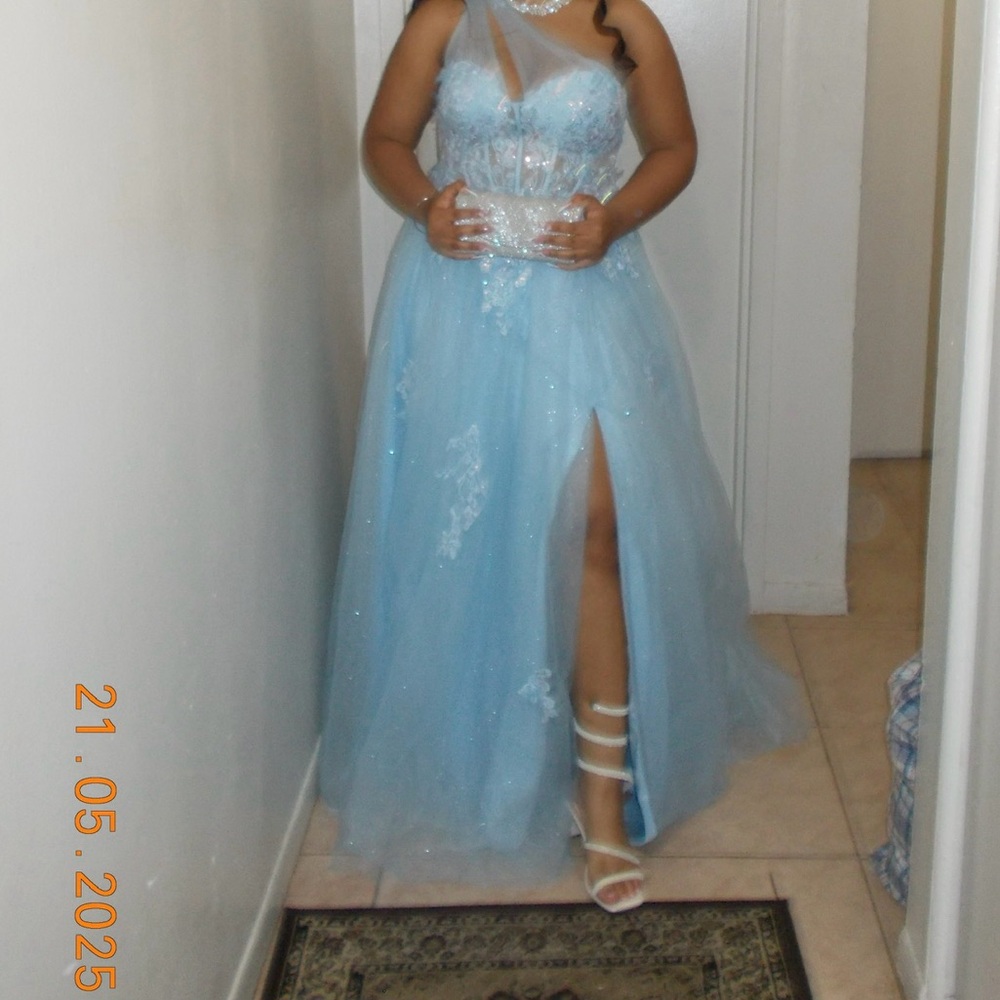 Elegant Light Blue Gown Enchanted Forest Prom Dress (Kinda)